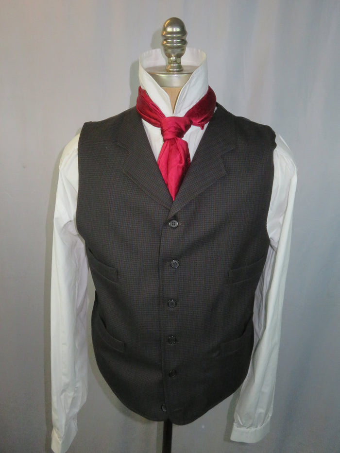 Men's Notch Vest - Black and Blue Modified Herringbone