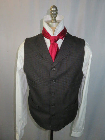 Men's Notch Vest - Black and Blue Modified Herringbone