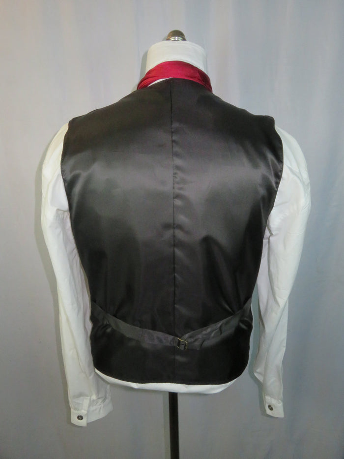 Men's Notch Vest - Black and Blue Modified Herringbone