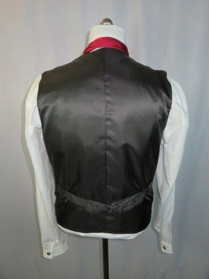 Men's Notch Vest - Black and Blue Modified Herringbone