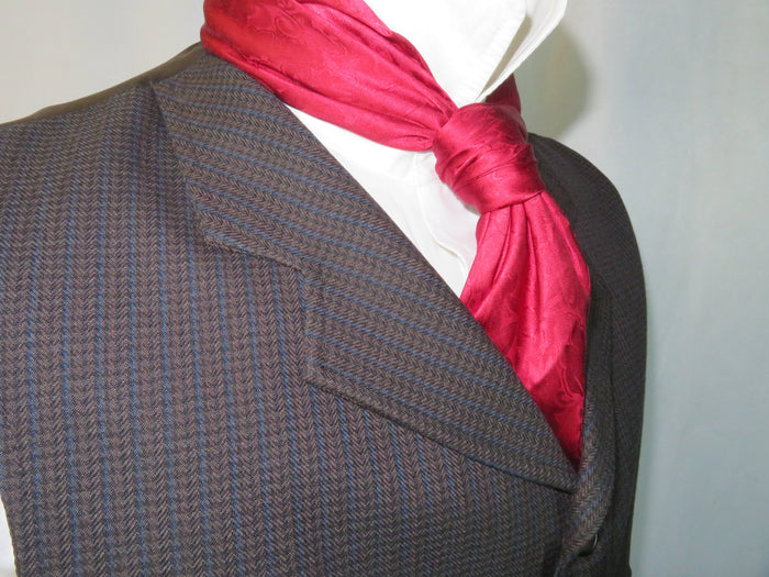 Men's Notch Vest - Black and Blue Modified Herringbone