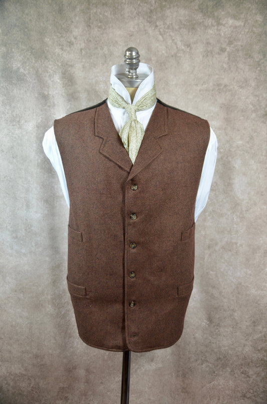 Men's Notch Vest - Clay and Rust Donegal 207b