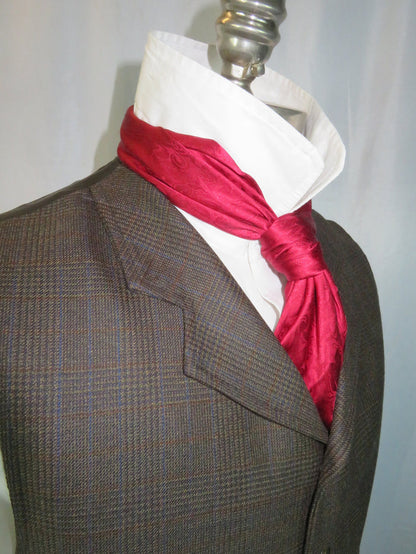Men's Notch Vest - Dark Brown Glen Plaid with Blue and Rust Accents of18