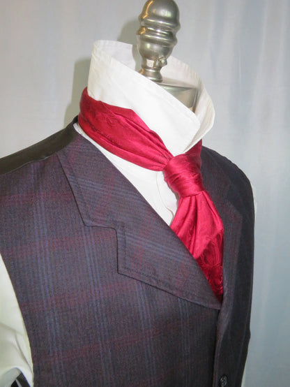 Men's Notch Vest - Rust and Navy Bold Glen Plaid #796b