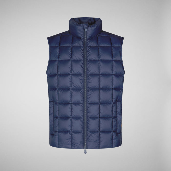 MEN'S OSWALD PUFFER VEST WITH STANDING COLLAR IN NAVY BLUE