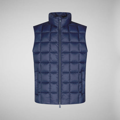 MEN'S OSWALD PUFFER VEST WITH STANDING COLLAR IN NAVY BLUE