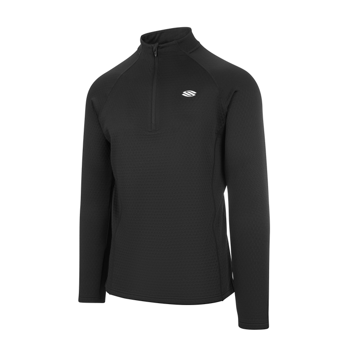 Men's Pro Line Athletic Quarter-Zip Shirt in black with a logo on the chest.
