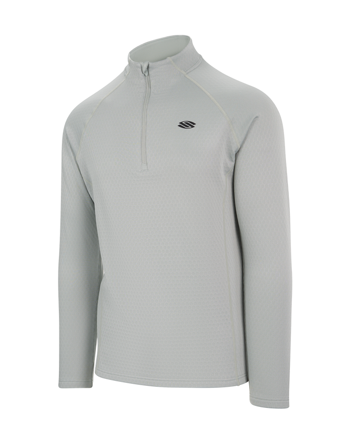 Men's Pro Line 1/4 Zip Pullover in Chalk color, featuring a honeycomb texture.