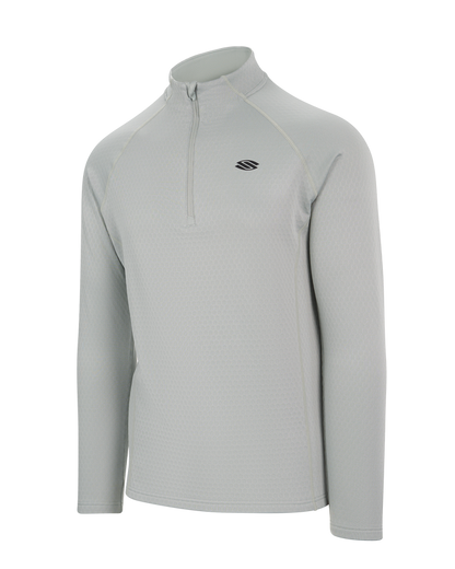 Men's Pro Line 1/4 Zip Pullover in Chalk color, featuring a honeycomb texture.