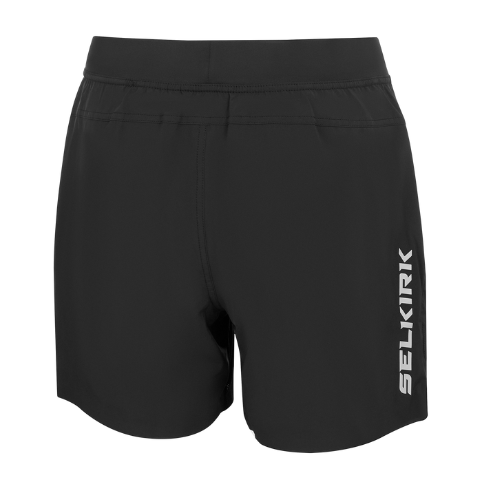 Selkirk pickleball men's shorts in black, white, tan, and grey.