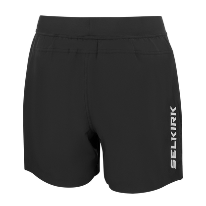 Selkirk pickleball men's shorts in black, white, tan, and grey.