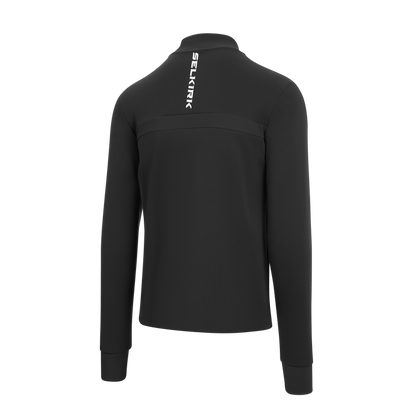 Selkirk pickleball men's full-zip jacket in black, tan, and white.