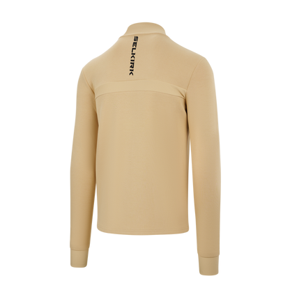 Selkirk pickleball men's full-zip jacket in black, tan, and white.