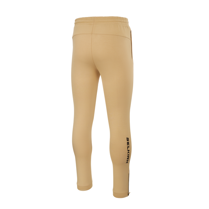 Selkirk pickleball men's joggers pants in black, white, and tan.