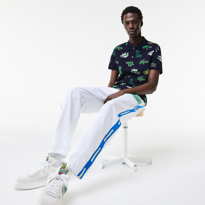 Men's Regular Fit Crocodile Print Polo MARINE/MULTICO