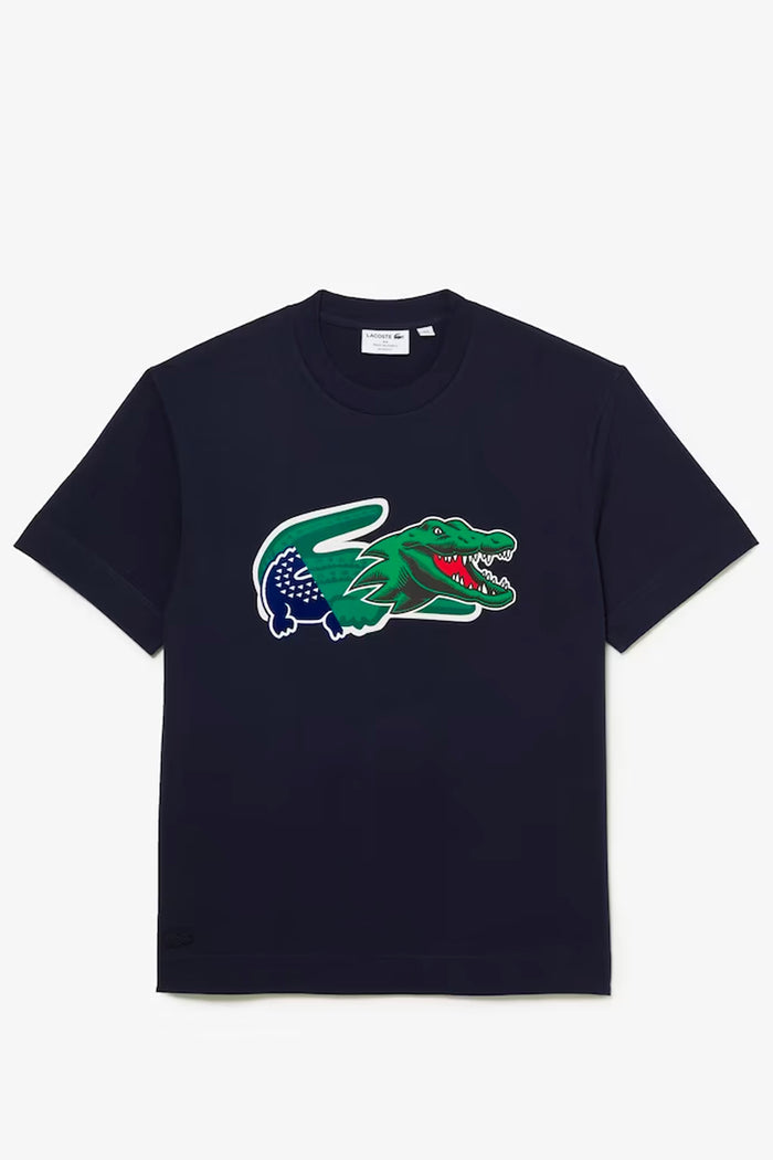 Men's Relaxed Fit Oversized Crocodile T-Shirt MARINE