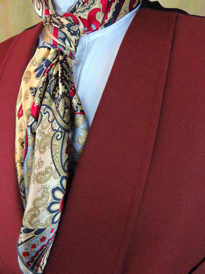 Men's Shawl Vest - Brick Red Twill