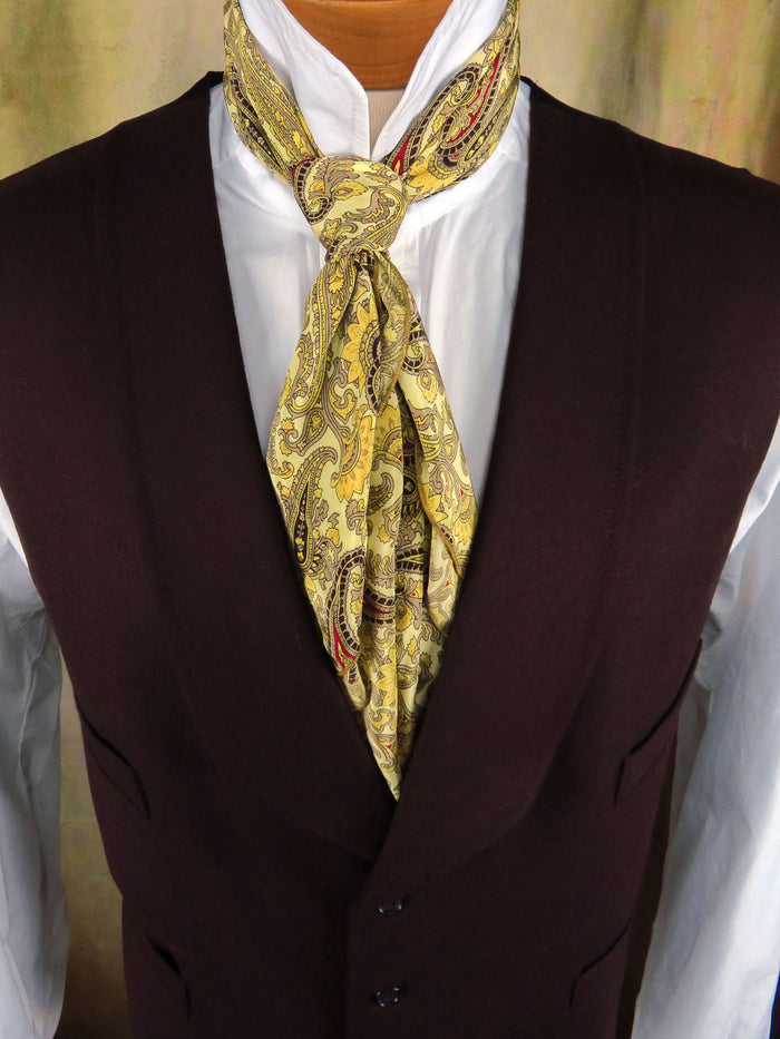 Men's Shawl Vest - Hickory Brown Wool #944