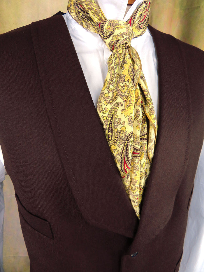 Men's Shawl Vest - Hickory Brown Wool #944