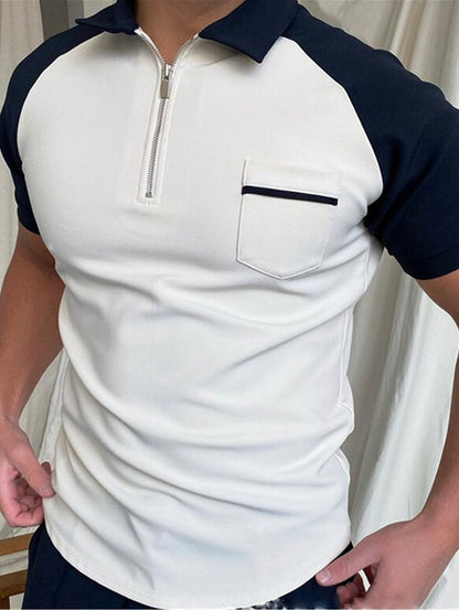 Men’s Solid Cotton Piqué Polo Shirt – Short Sleeve Summer