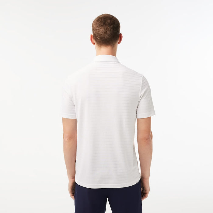 Men's Sport Textured Breathable Golf Polo White