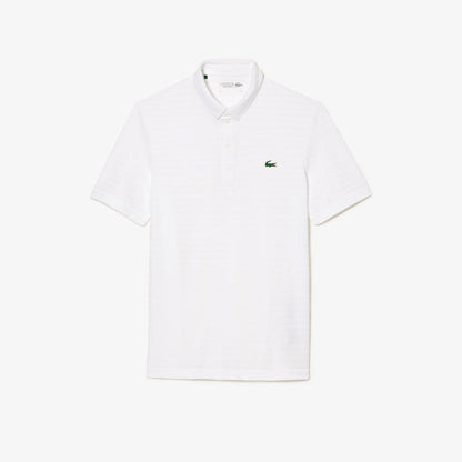 Men's Sport Textured Breathable Golf Polo White
