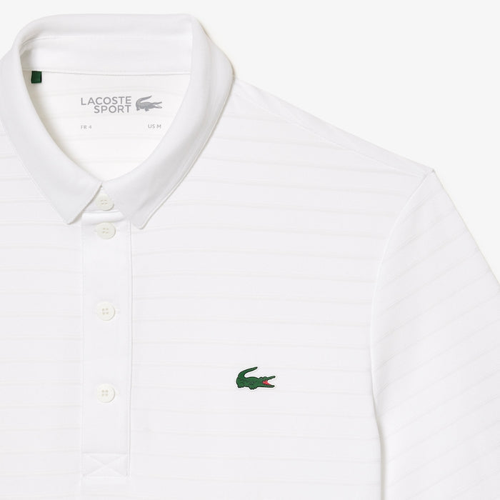 Men's Sport Textured Breathable Golf Polo White