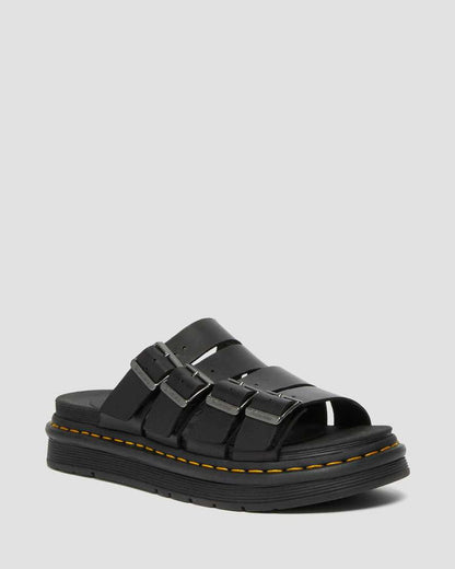Men's Tate Leather Slide Sandals Black
