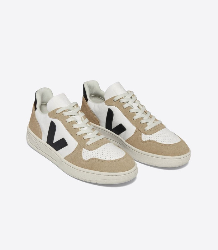 Men's V-10 Chromefree Leather White Black Sahara