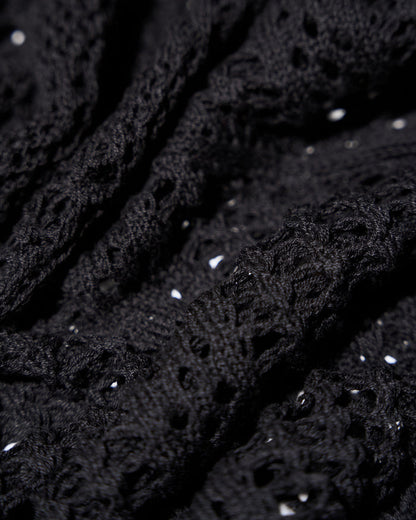 Fabric swatch of Mermaid Sheer Maxi Skirty - Adjustable Crochet Black