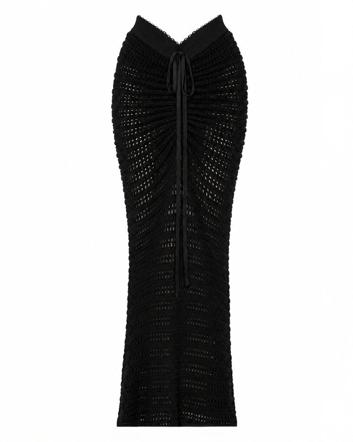 Mermaid Adjustable Maxi Skirty - Crochet Black