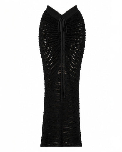 Mermaid Adjustable Maxi Skirty - Crochet Black