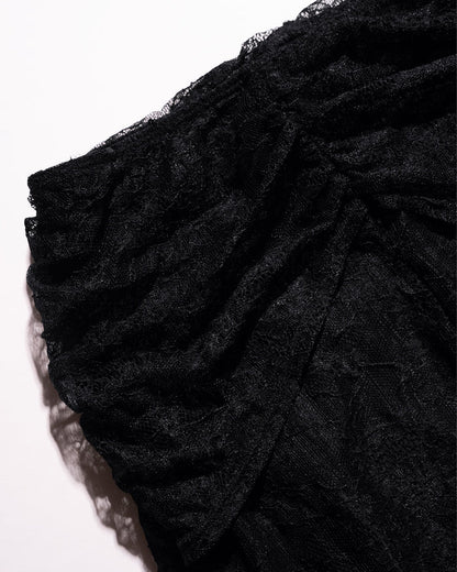 Close up of the waistline of Mermaid Maxi Skirty - Lace Black