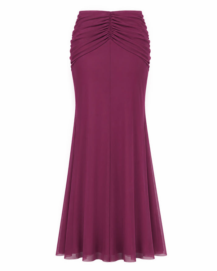 Outline image of Mermaid Sheer Maxi Skirty - Mesh Dark Rose