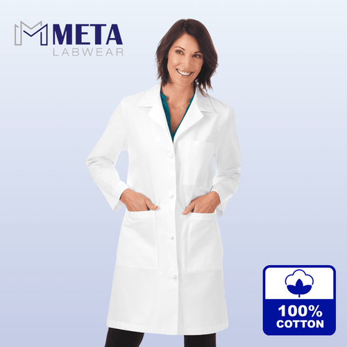 META Labwear 38" Women's Knot Button iPad Lab Coat - 763