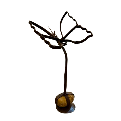 Metal and Stone Butterfly Art, large