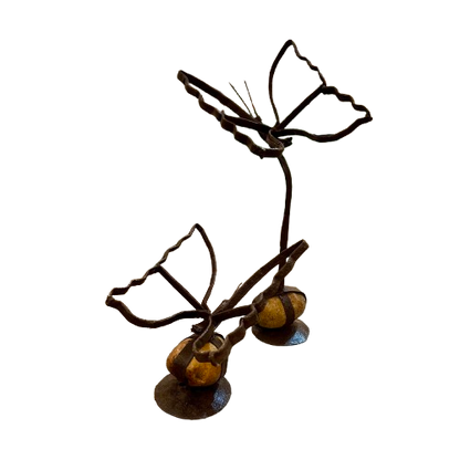 Metal and Stone Butterfly Art, large