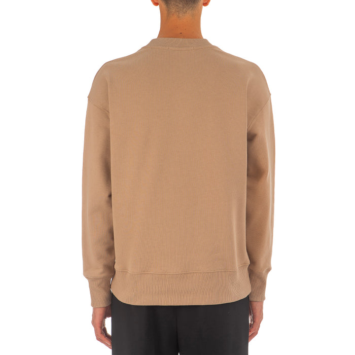 Micro College Brush Stroke Print Sweatshirt Beige