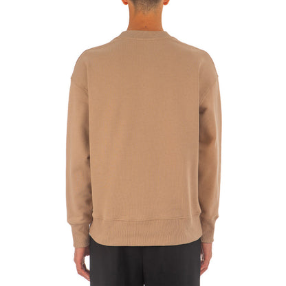 Micro College Brush Stroke Print Sweatshirt Beige