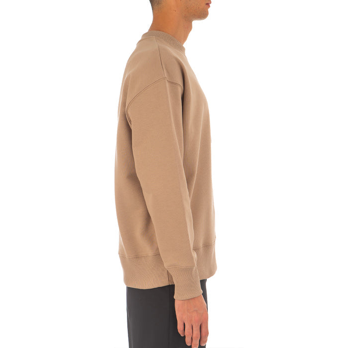 Micro College Brush Stroke Print Sweatshirt Beige