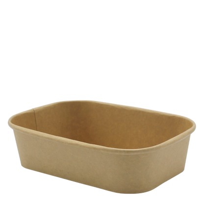 Go Pak Takeaway Box 500ml / No Lids / 300 Boxes Microwavable Kraft Rectangle Deli Bowls