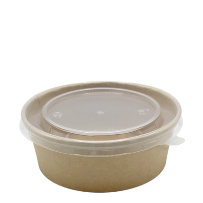 Go Pak Takeaway Box 500ml / Translucent PP _Microwavable` / 300 Boxes Microwavable Kraft Round Deli Bowls