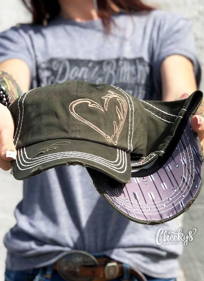 Military Green  Hunters Heart cap