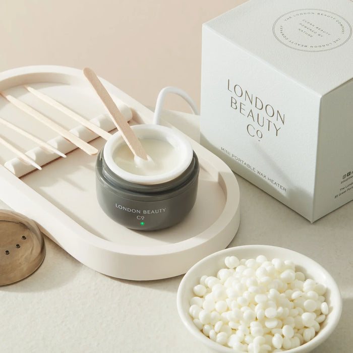 micro waxing heater on a natural tray