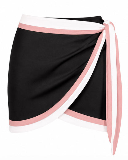Outline of Mini Wrap Skirty - Black/Rose/White