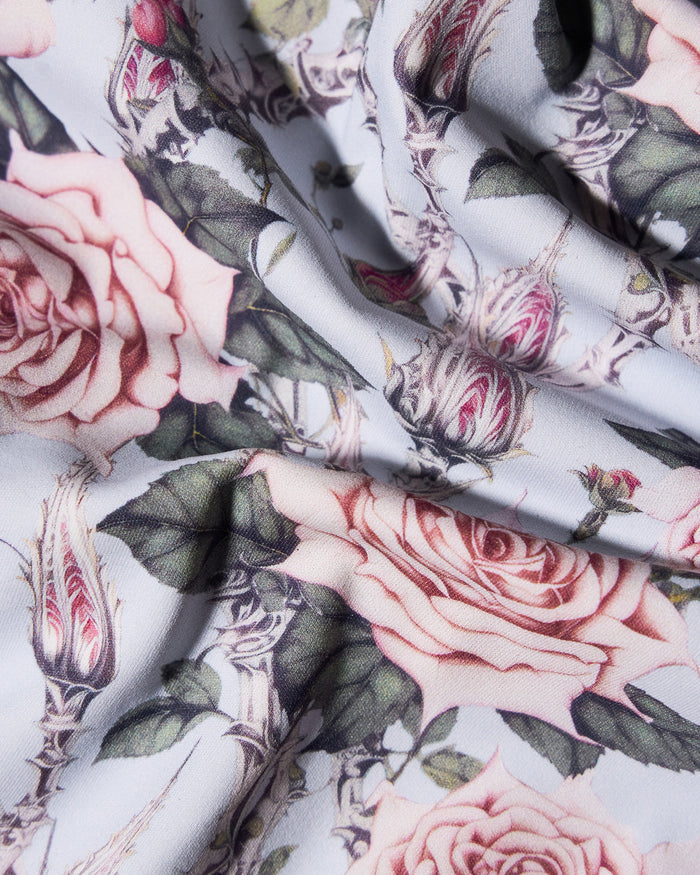 Fabric swatch of Mini Wrap Skirty - Blue Thorny Rose