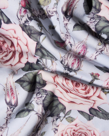 Fabric swatch of Mini Wrap Skirty - Blue Thorny Rose
