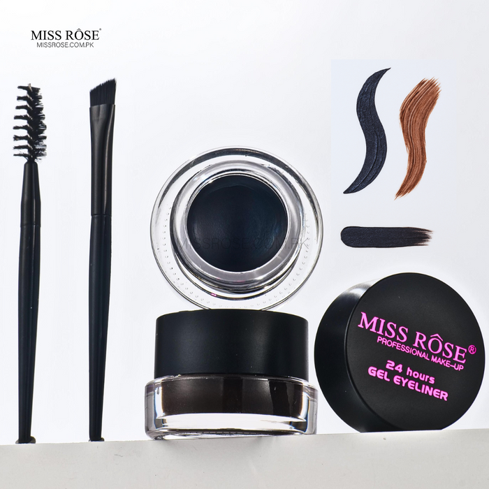 Miss Rose Gel Eyeliner - 2 color set Black and Brown | Miss Rose Com Pk | Official Store In Pakistan | 100% Authentic Makeup Products