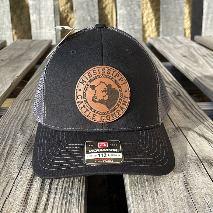 Mississippi Cattle Company "MCC #11" Caramel Leather Logo Patch 112PL R-Flex Caps (3 Colors)