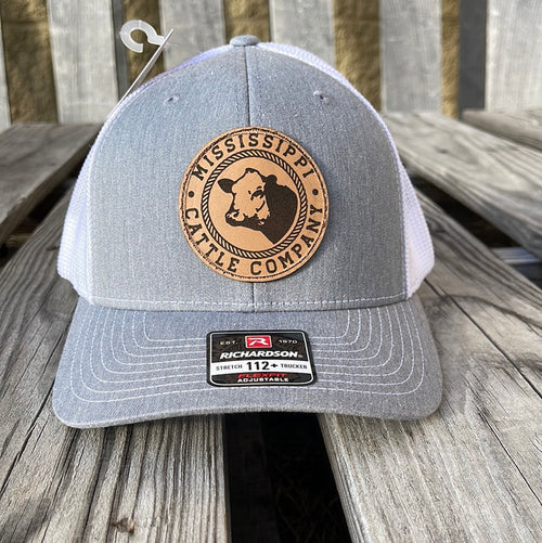 Mississippi Cattle Company "MCC #11" Natural Leather Logo Patch 112PL R-Flex Caps (2 Colors)